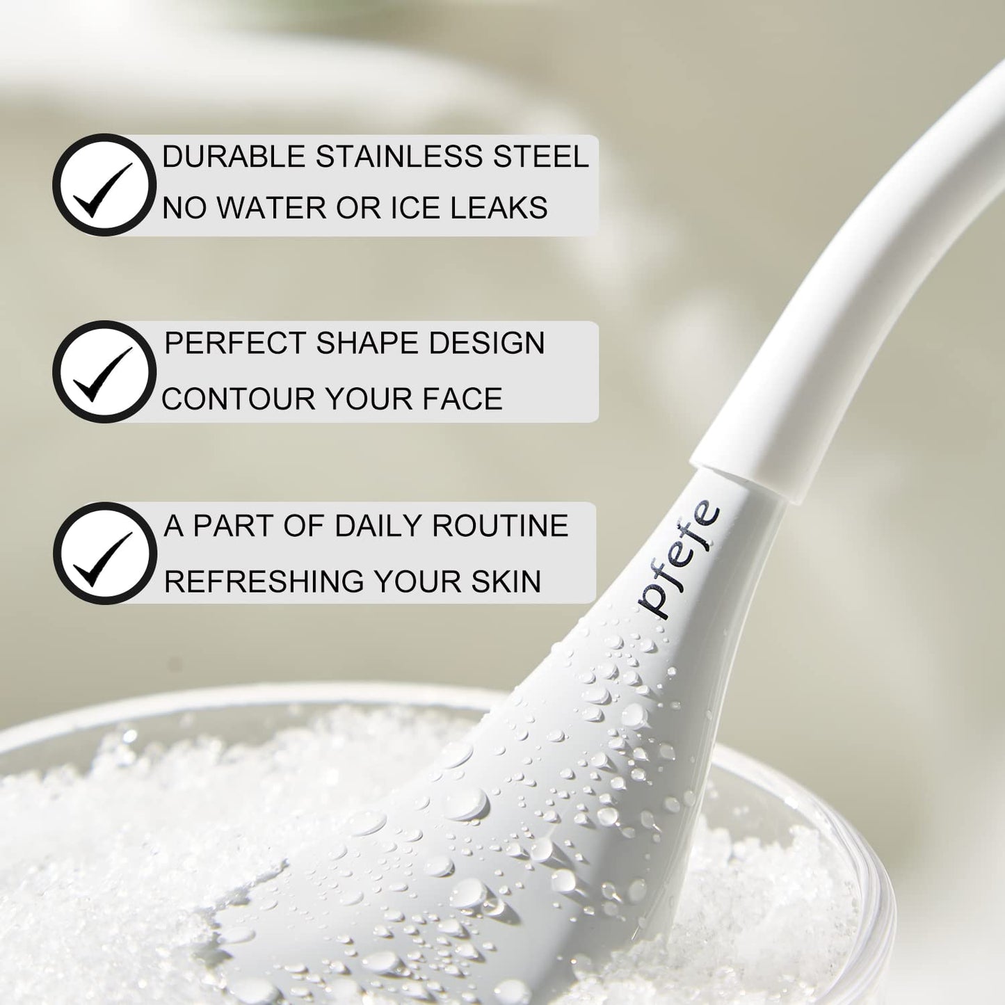 Pfefe Cryo Sticks for Face, Ice Globes Cryo Globes for Facials, Esthetician Supplies Gifts, Unbreakable Stainless Steel Ice Roller Cooling Spa Balls with Storage Case