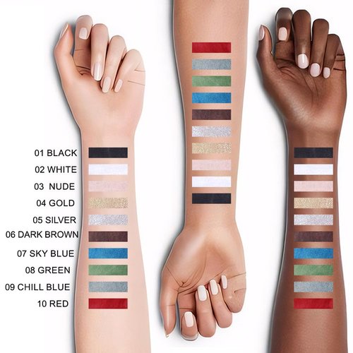 Evpct White Gel Glitter Eyeliner Pencil Set - Waterproof & Smudge-Proof for Stunning Eye Makeup | 1 Piece