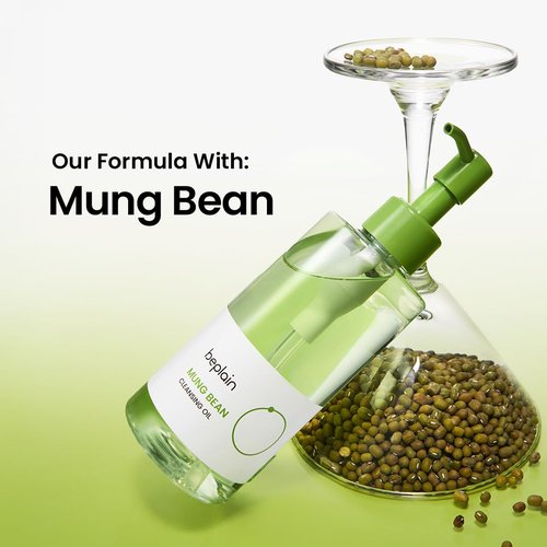 Beplain Mung Bean Cleansing Oil - Fragrance-Free & Non-Comedogenic | 6.76 fl. oz | Deep Pore Cleanser for Sensitive Skin