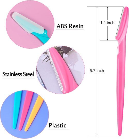 HFATMOS Eyebrow Razor - Multipurpose Exfoliating Dermaplaning Tool | 12 Pcs with Protective Cover for Men & Women