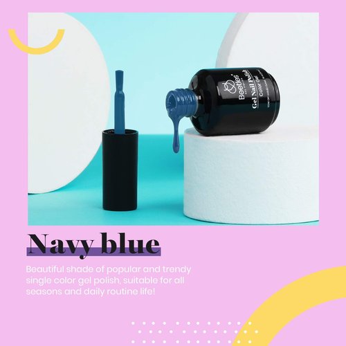 Beetles Dark Teal Gel Nail Polish Gel Polish 15ml Aegean Dark Navy Blue Jewel Tone Nail Art Manicure Salon DIY Decoration at Home Soak Off Uv Lamp Cured Gift for Women