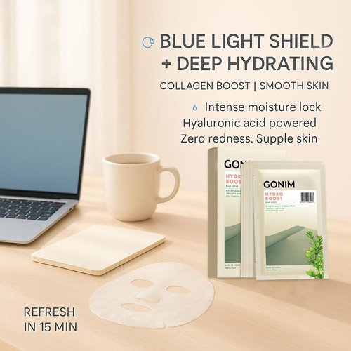 GONIM Face Mask Korean Skin Care with Hyaluronic Acid Serum, Vitamin C, Collagen Activation-Hydrating Face Masks Skincare, Anti Aging & Moisturizing Sheet Mask for All Skin Korean Face Mask 30mlx15pcs