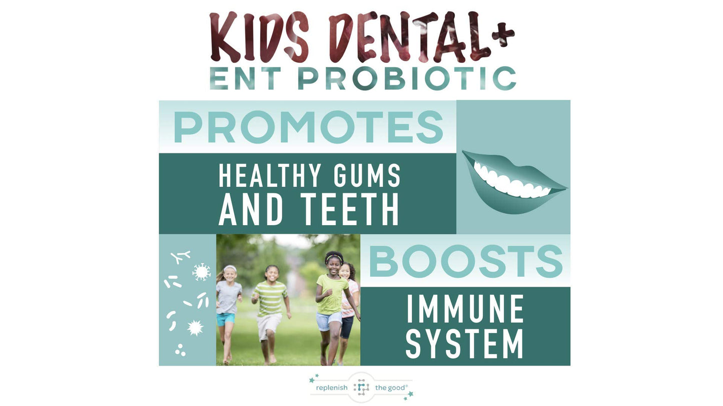 Replenish the Good Children's Probiotics, 60 Cherry-Pomegranate Chewables - Easy to Swallow, Helps Digestive & Immune Support, Oral Probiotics for Healthy Teeth and Gums, Bad Breath & ENT Support