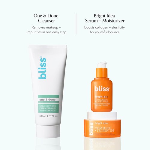 Bliss One & Done Daily Cream Facial Cleanser - Moisturizing Vegan Face Wash for Dry Skin | 6 Fl Oz