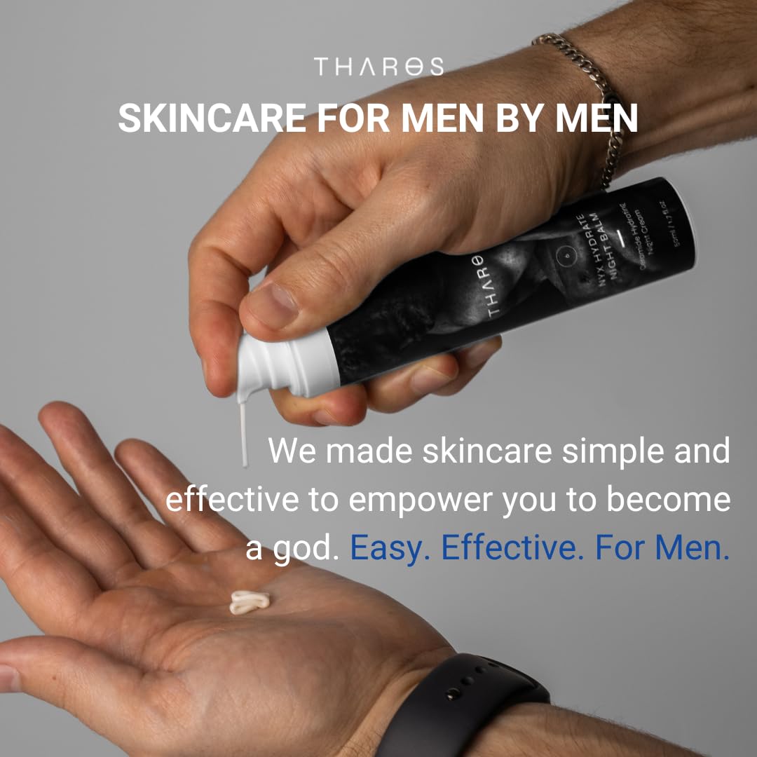 THAROS Men's Hyaluronic Acid Face Cream - Hydrating & Calming Moisture Guard | 1.7 fl. oz, Vegan for Normal & Dry Skin