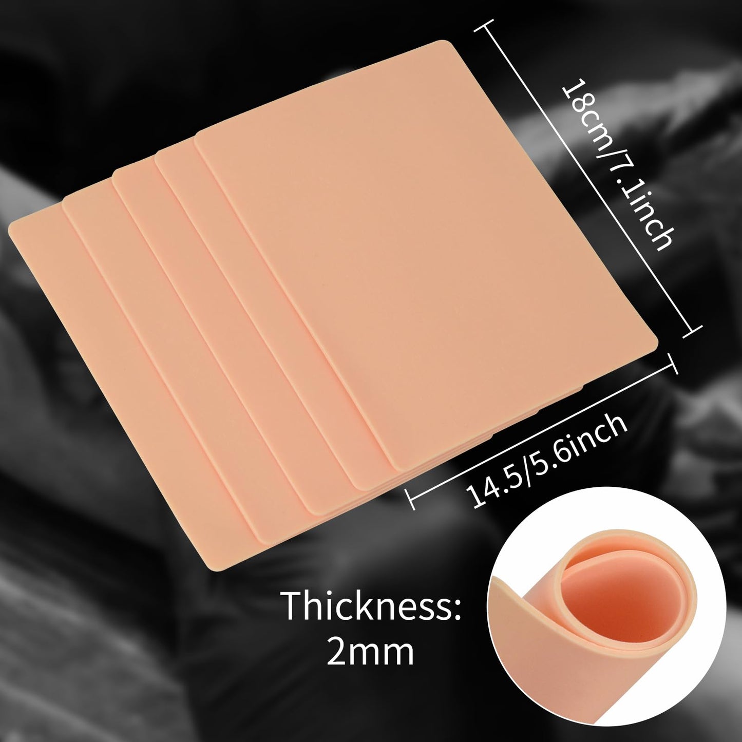 2mm Blank Tattoo Practice Skin, 20pcs 7x5.5in Practice Skin Tattoo Skin Practice Sheet Tattoo for Beginners and Experienced Artists Tattoo Supplies…