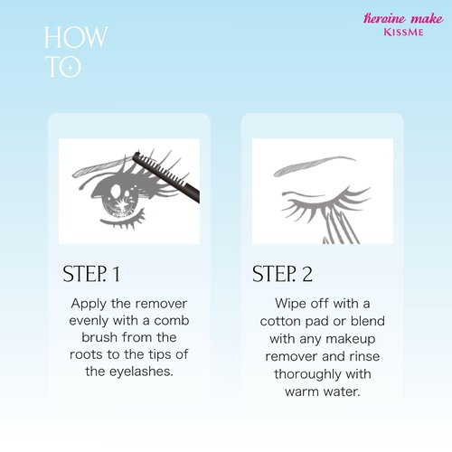 Heroine Make by KissMe Waterproof Mascara Remover - Gentle Formula for Sensitive Eyes | Travel Size | Made in Japan