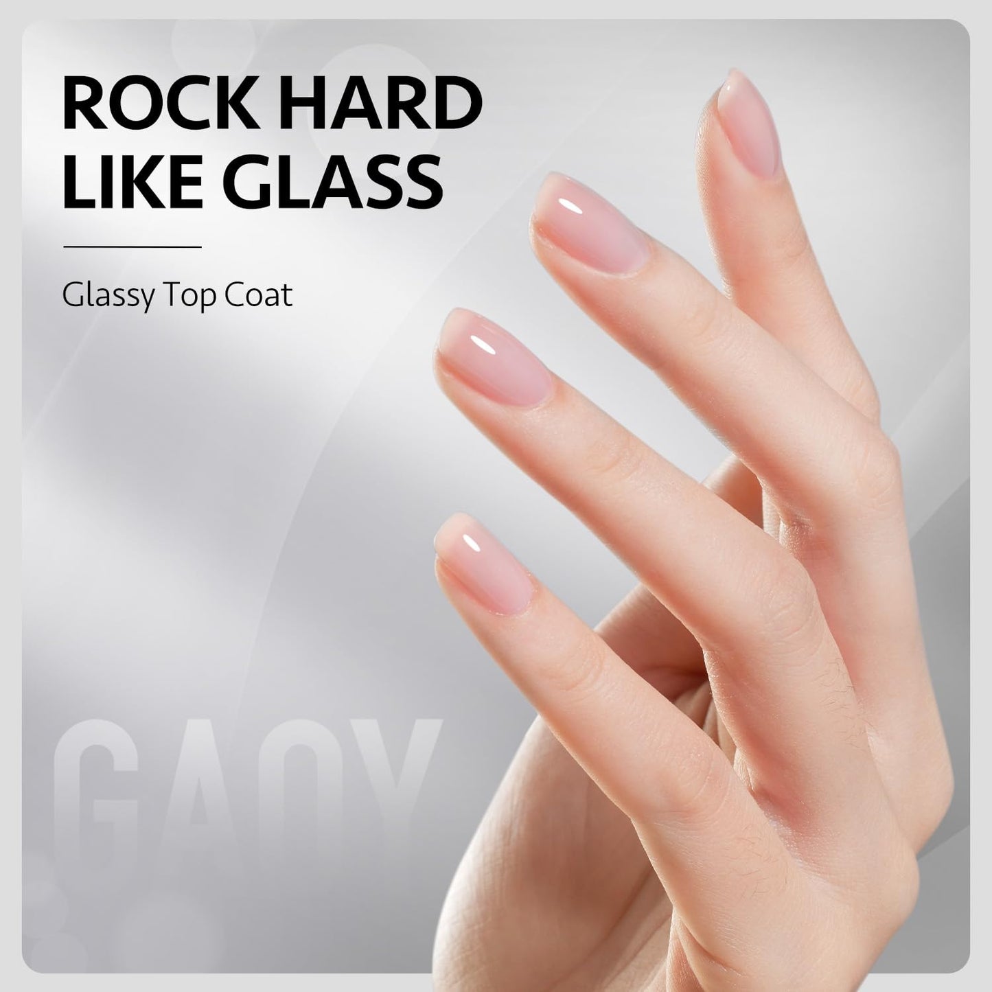 GAOY Gel Top Coat, Blooming Gel and Base Coat Set, 3 Pcs 16ml Clear Glossy No Wipe Combination for UV Light Cure Gel Nail Polish