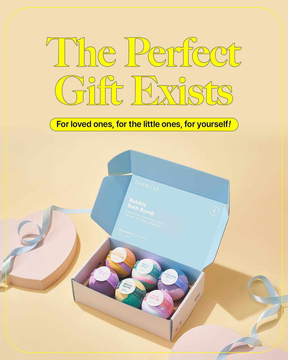FOAMIST Bubble Bath Bomb Gift Set | Mother's Day | Ready-to-Gift for Women, Kids,Fizzy Bubble Organic Bathbombs, Relaxing Natural Vegan Ingredients