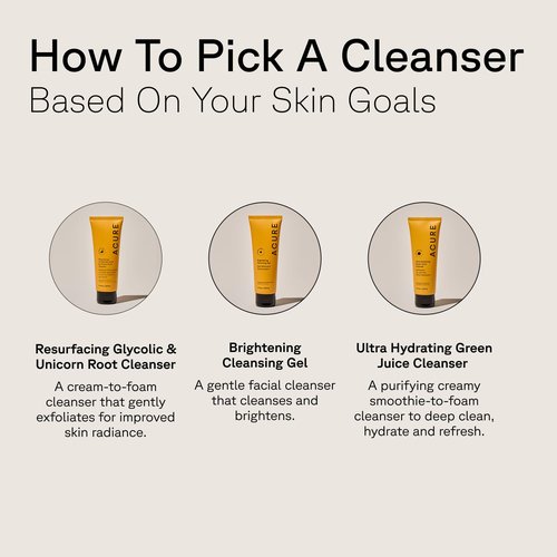 Acure Ultra Hydrating Green Juice Face Cleanser - Superfood Formula for Clear Skin | 4 fl oz