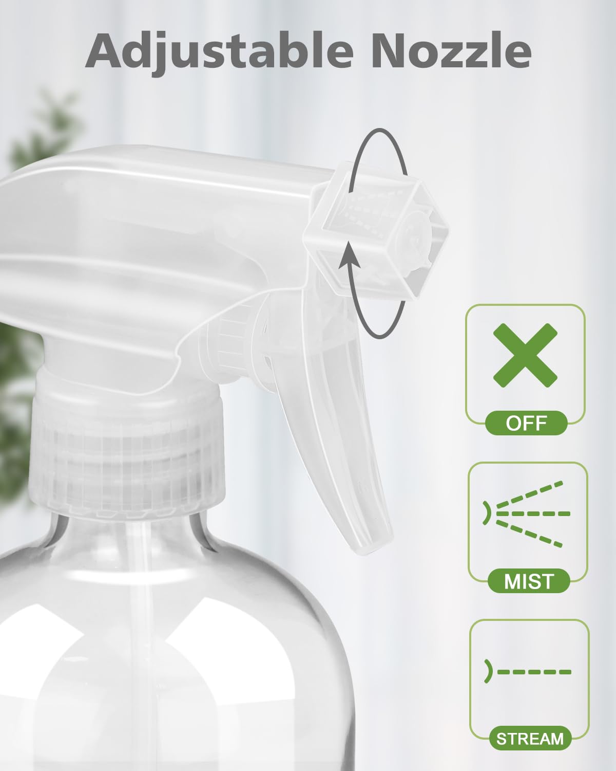 Rionisor Glass Spray Bottles with Silicone Sleeve Protection, Empty 16OZ Reusable Spray Bottles, Refillable Containers with Spray Nozzles for Cleaning Solutions, Plants and Essential Oils 1 Pack White