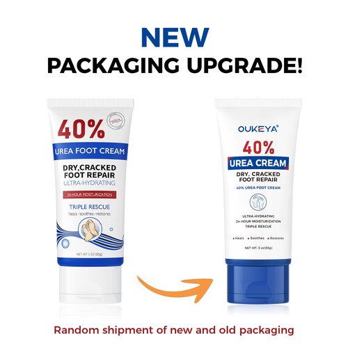 OUKEYA Urea Cream 40 Percent Tube 3 Oz, Foot & Hand Cream for Dry Cracked,40 per Urea Lotion for Feet Maximum Strength, 2 Pack