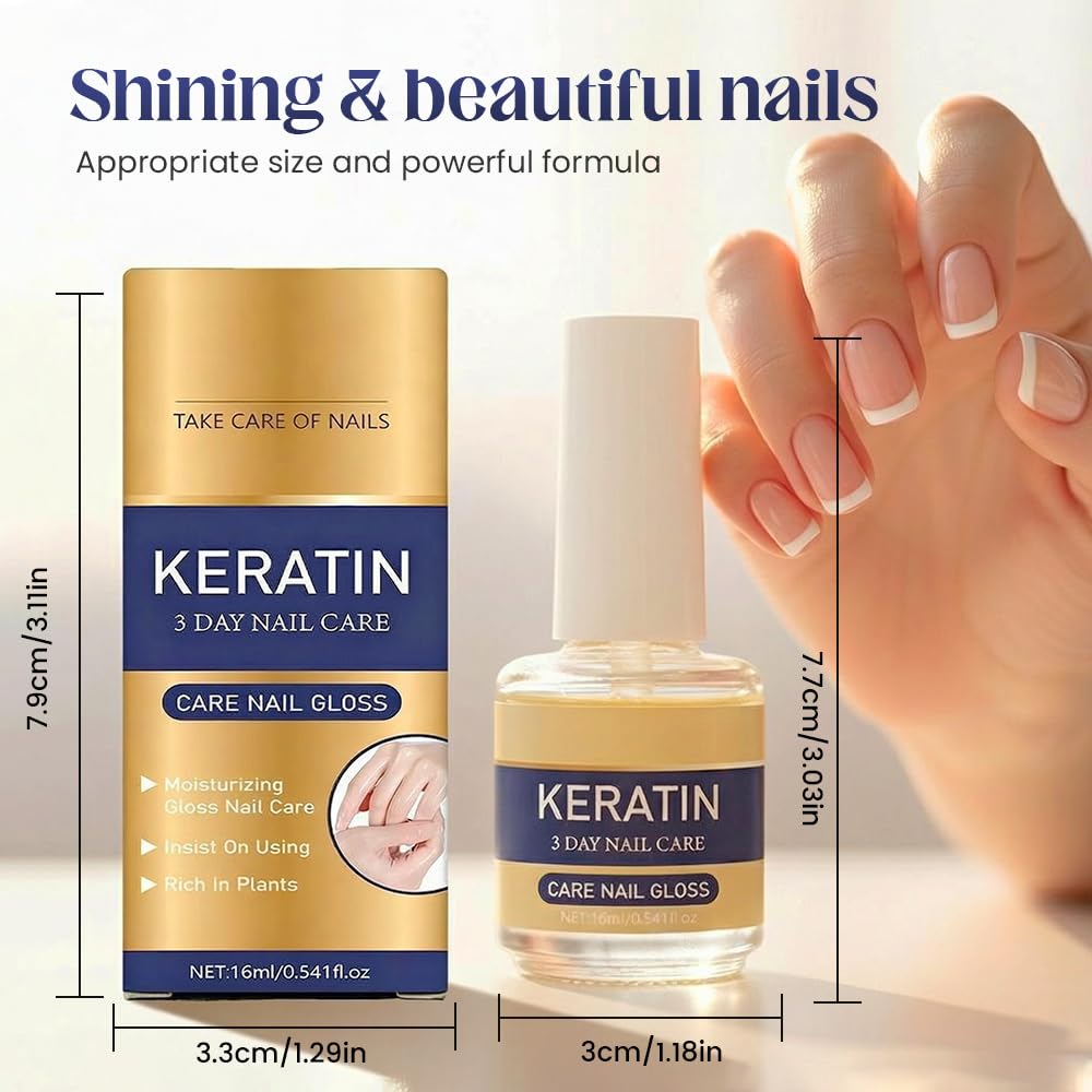 Keratin Nail Care Oil, Keratin & Amino Acid Nail Strengthening Oil, 3-Day Intensive Care for Dry & Brittle Nails, Fast Hydration & Repair Treatment (1pcs)