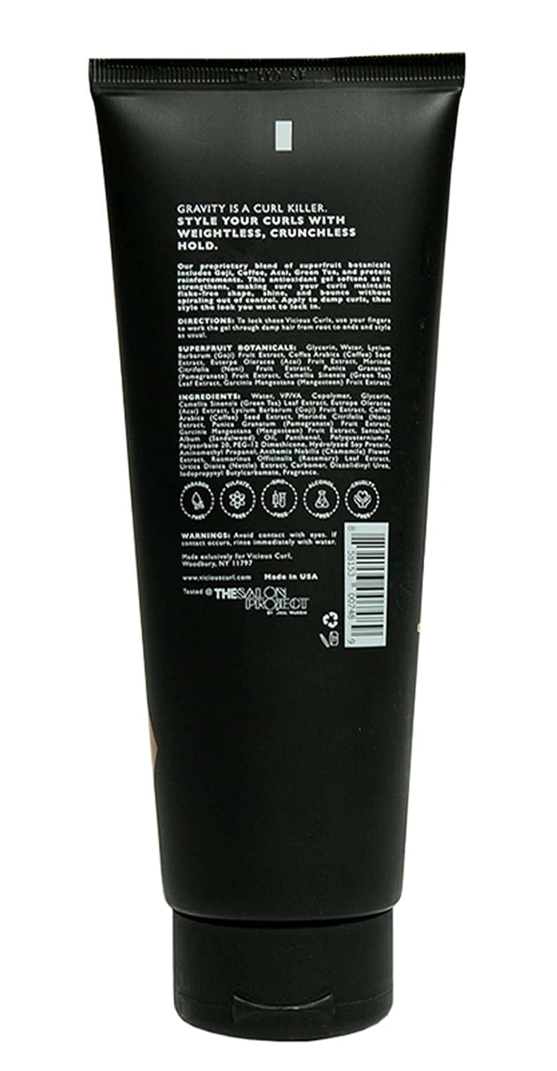VICIOUS CURL Anti-Gravity Styling Cream - No-Crunch Curl Definer for Wavy & Curly Hair | 6 Fl Oz