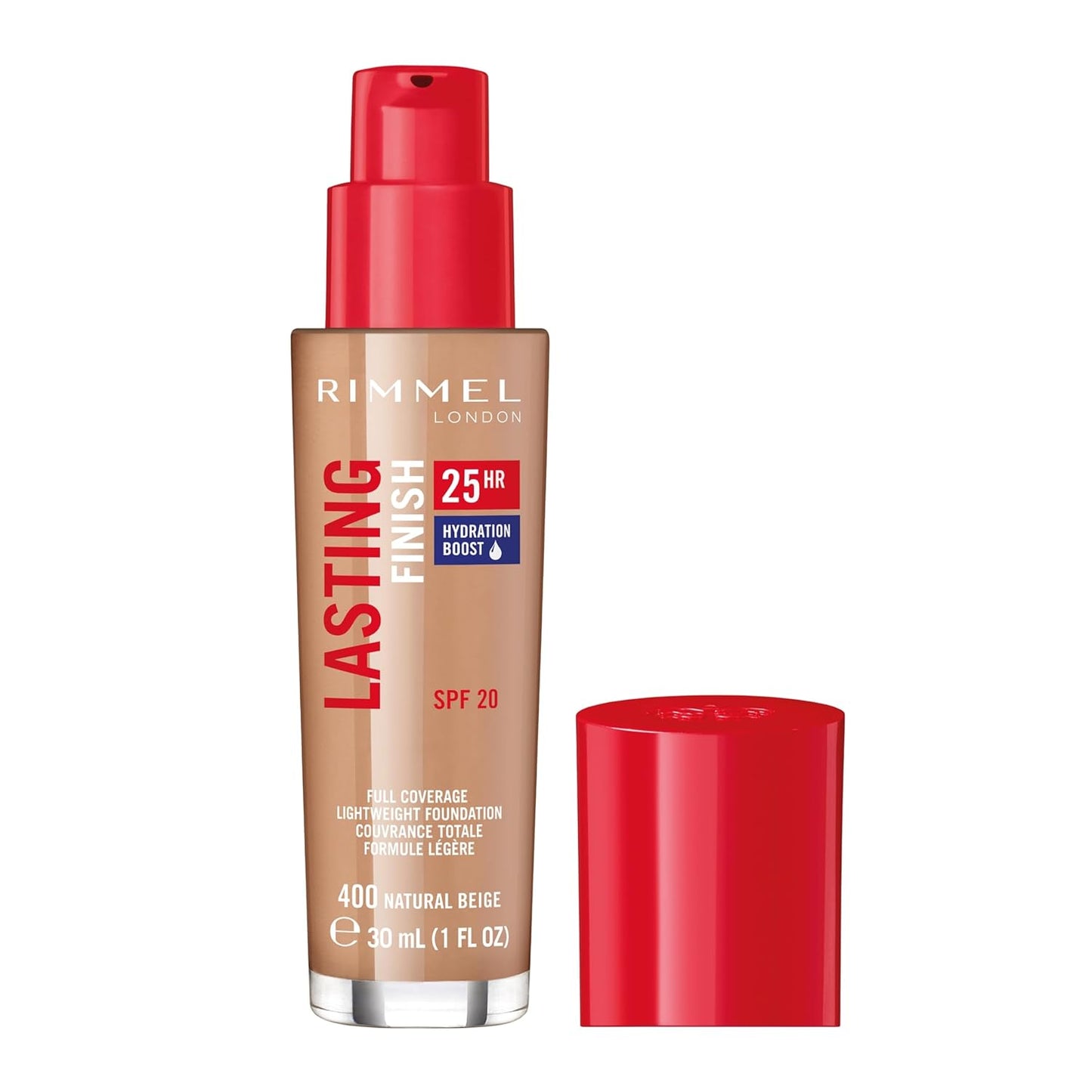 Rimmel London Lasting Finish 25HR - 200 Soft Beige - Foundation, 25-Hour Wear, Full Coverage, Waterproof, 1oz