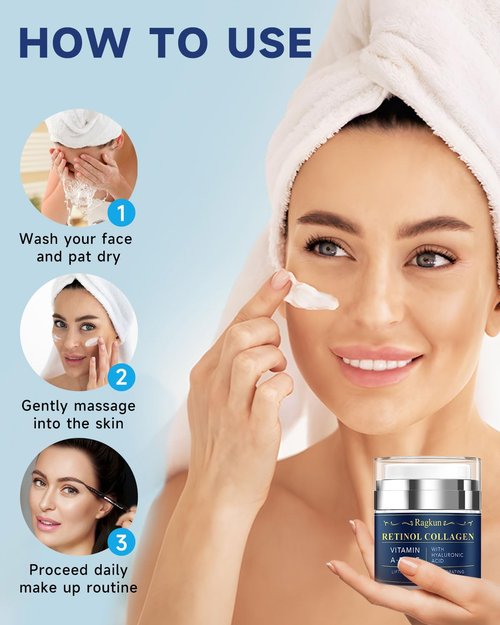 Ragkun Retinol Cream - Anti-Aging Facial Moisturizer for Women & Men | Collagen Neck Cream 1.7 fl. oz.