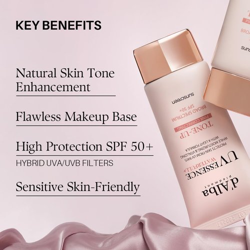 d'alba Piedmont Waterfull Tone-Up Sunscreen Serum - Broad Spectrum SPF 50 | Korean Face Sunscreen for All Skin Tones (1.69 fl. oz.)