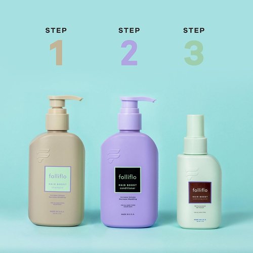 Folliflo Hair Boost Leave-In Conditioner Spray - Thicker-Looking Hair & Scalp Care | Lightweight Daily Formula, 90-Day Supply