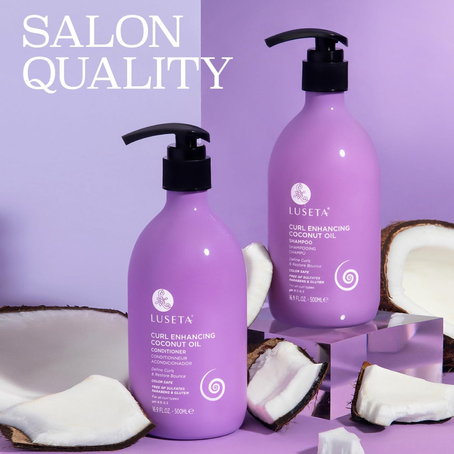 Luseta Hyaluronic Acid Moisturizing Shampoo & Conditioner Set for Dry and Damaged Hair, Sulfate Free Shampoo and Conditioner for Women Infused with Argan Oil and Shea Butter Paraben-Free2 x 16.9oz