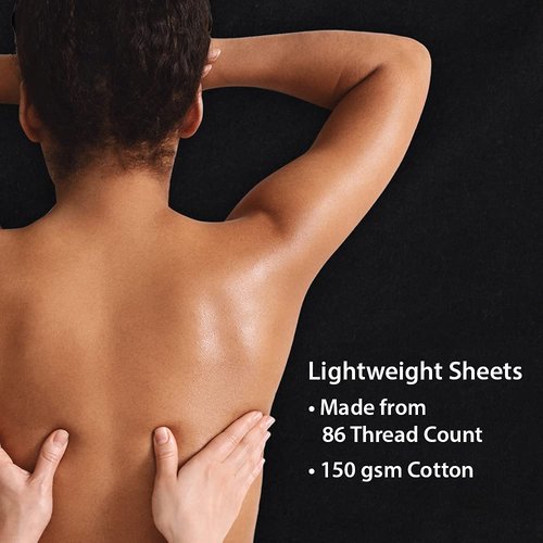 ForPro Professional Collection Flannel Massage Sheet Set - 3-Piece Black Set for Tables & Face Rest