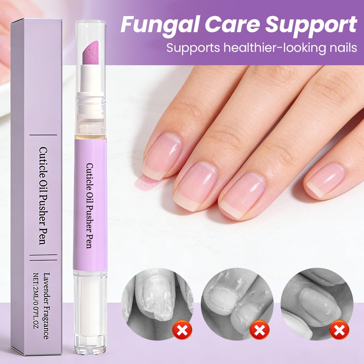 Skiennix 2-in-1 Cuticle Oil Pen & Pusher - Moisturizing Nail Care Tool for Easy Application (2PCS)