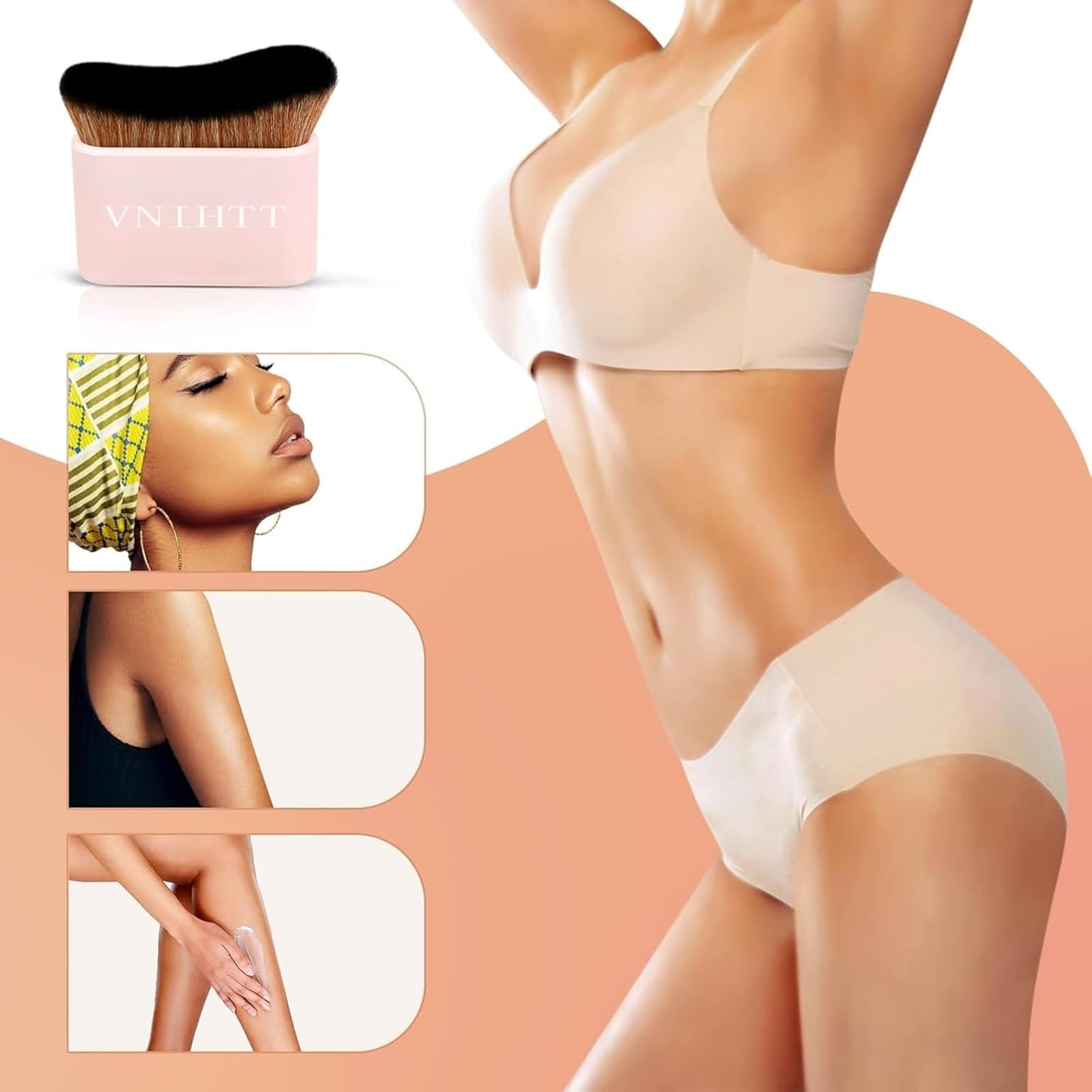Skiennix Self Tanner Brush - Kabuki Applicator for Flawless Tanning & Makeup | Versatile Bronzer & Blending Tool