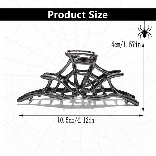 AIUPUOC Metal Black Spider Web Hair Clip for Women, 1Pcs, Medium, Halloween Themed, Metal Material, Hair Clip, Hair Accessory, Party Hair Decorations, Cosplay, Travel, Work, Everyday Wear