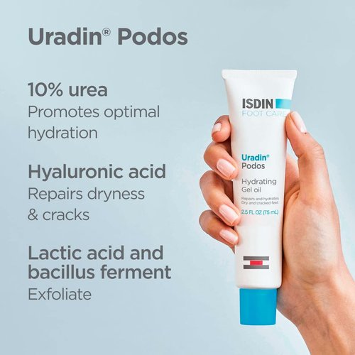 ISDIN Hydrating Bundle - Dry Skin Relief & Hydrating Foot Cream with 10% Urea | Uradin Lotion 10 & Podos