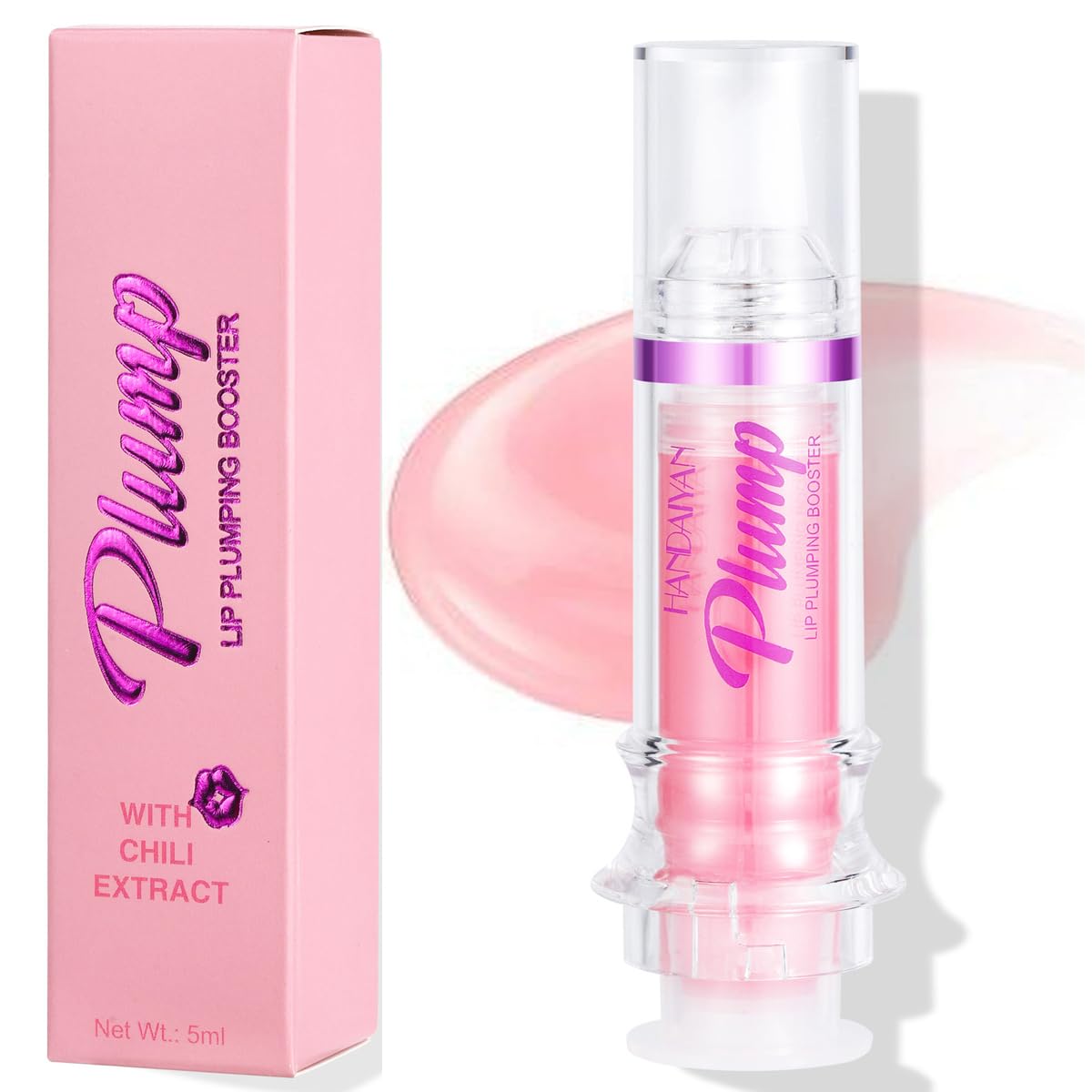 Spicy Lip Plumping Booster,Plumping Lip Oil with Chili Extract,Plump and Pout Lip Plumper for Women Girls,Fuller Lips Instantly,Hydrating,High-Shine (04)