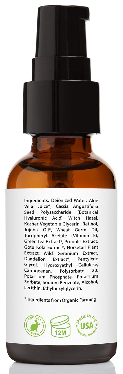 Skiennix Retinol Serum 2.5% - Hydrating Formula with Hyaluronic Acid & Vitamin E, 1 fl. oz.