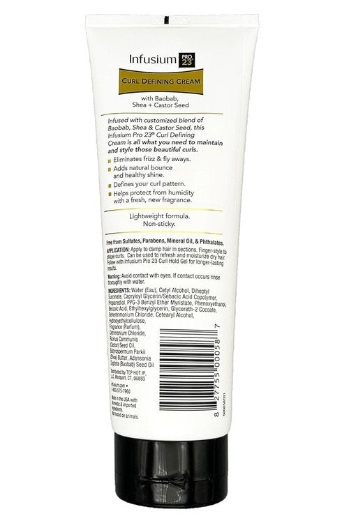 INFUSIUM 23 Curl Defining Hair Cream - Eliminates Frizz & Adds Bounce | 8oz White