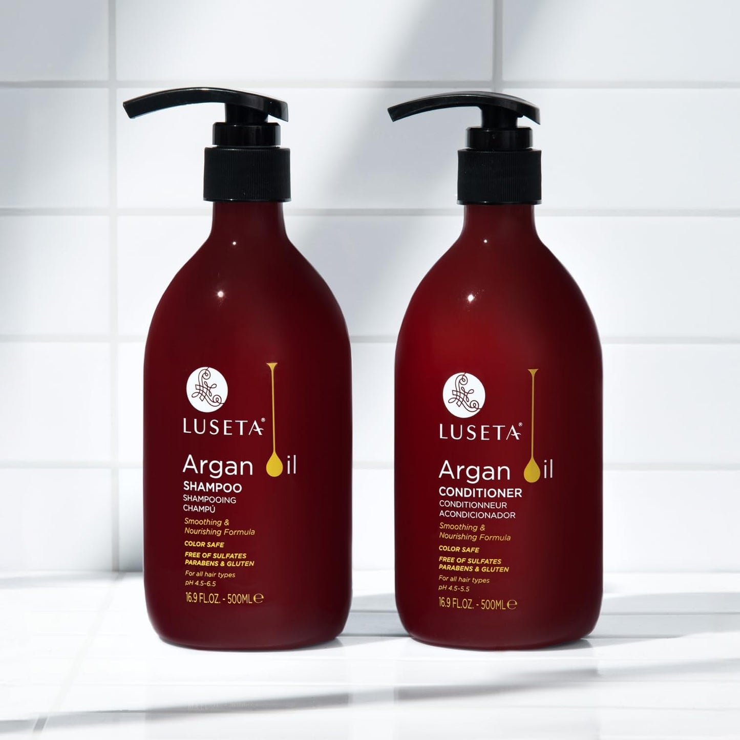 Luseta Hyaluronic Acid Moisturizing Shampoo & Conditioner Set for Dry and Damaged Hair, Sulfate Free Shampoo and Conditioner for Women Infused with Argan Oil and Shea Butter Paraben-Free2 x 16.9oz