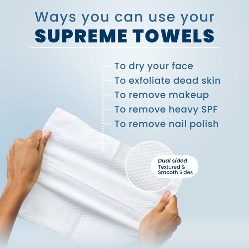 Clean Skin Club Clean Towels XL® - Ultra Absorbent Disposable Face Towels | 100% Biobased, 50 Count