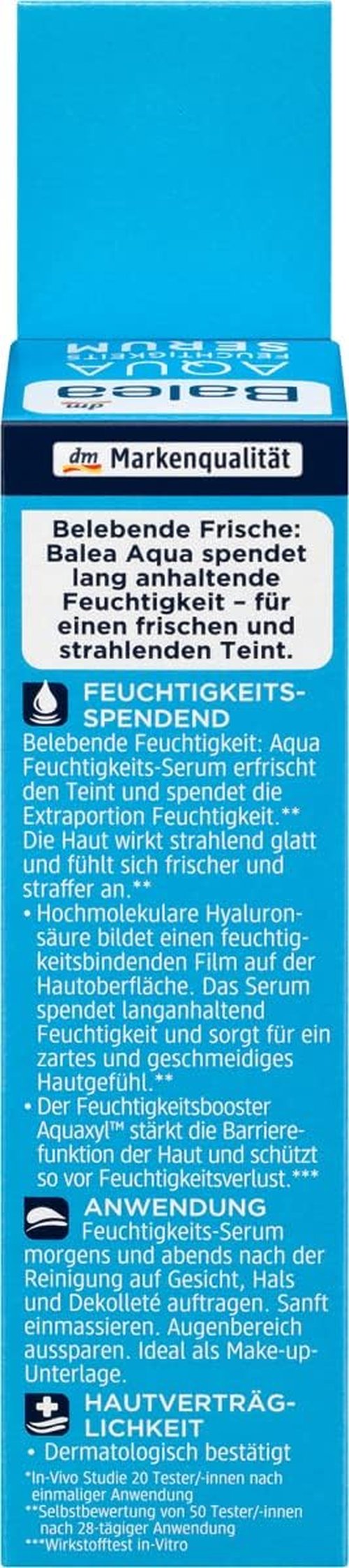 Balea Aqua Moisture Serum - Hydrating Formula for Glowing Skin | 1.01 fl. oz | Made in Germany