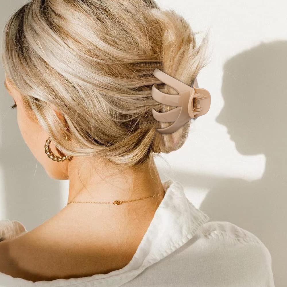 Hair Clips Claw Clips for Thick Hair 5Pcs Large Hair Clips 3.15'' Big Octopus Hair Clip Long Thick Medium Hair Neutral Jumbo Jaw Clips Hair Accessories for Women Girls