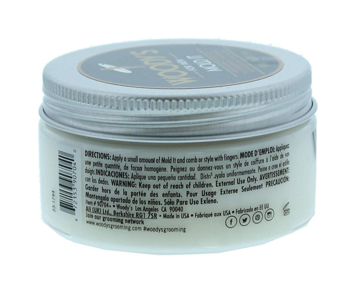 Woody's Hair Clay for Men – Matte Finish, Styling Pomade for Men Stronghold, Firm and Flexible Control, 3.4 oz. 2-Pack