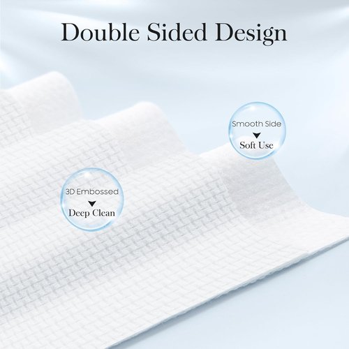Fygrip XL Disposable Face Towels - 50 Count, 10” x 12”, Soft & Skin-Friendly Viscose Fiber Wipes