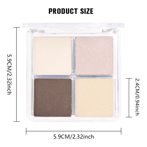 Kaely Eyeshadow Quad - Natural Nude Shimmer Palette for Mature Skin | Pigmented & Waterproof, 01