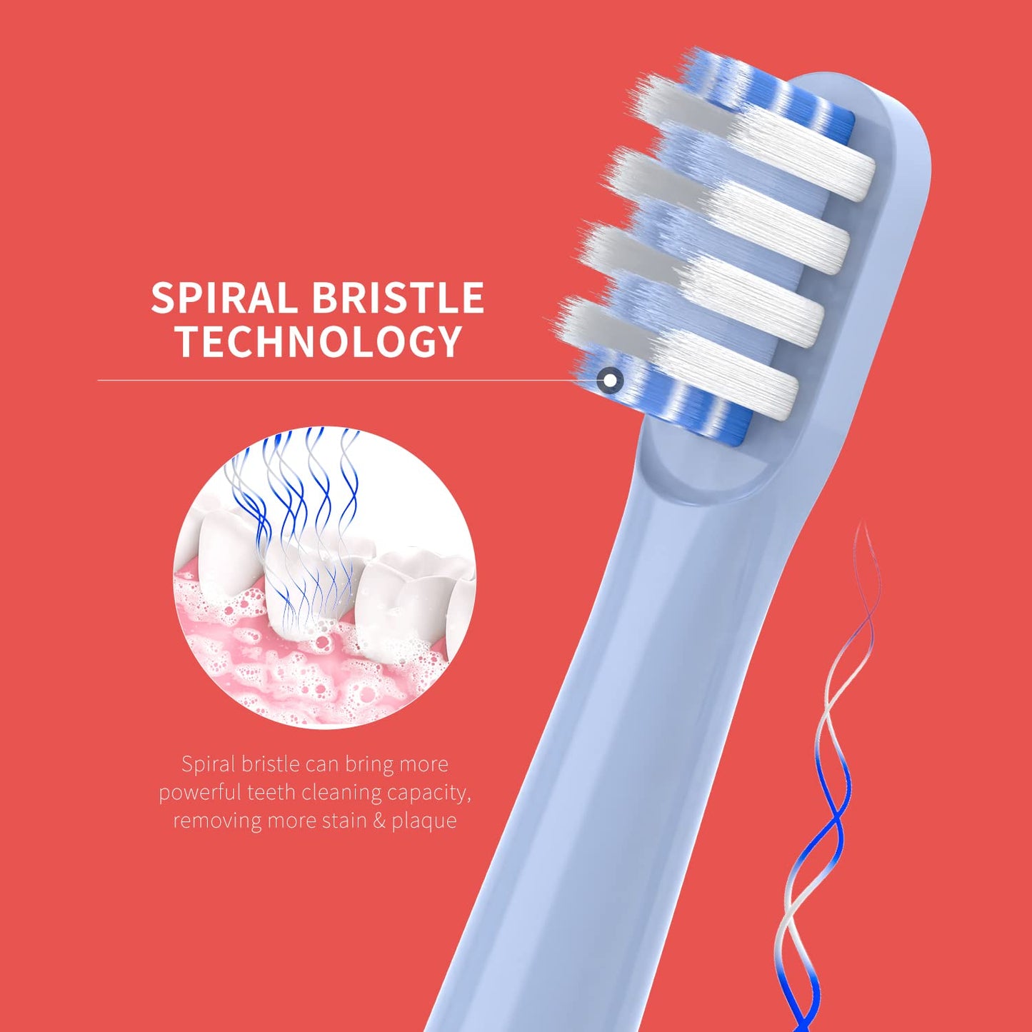 Replacement Toothbrush Heads Compatible with Colgate Hum Connected Smart Battery Toothbrush Refill Head, Blue, 6 Pack