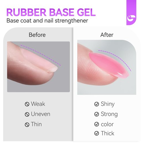 Gelike EC Nail Glue Gel 6 in 1 for Press-On Nails and Nail Tips Long Lasting Extension Strong Hold Brush-On UV Adhesive for Acrylic Tips Quick Dry Low-Odor No Pop-Off DIY at Home & Salon Art Use