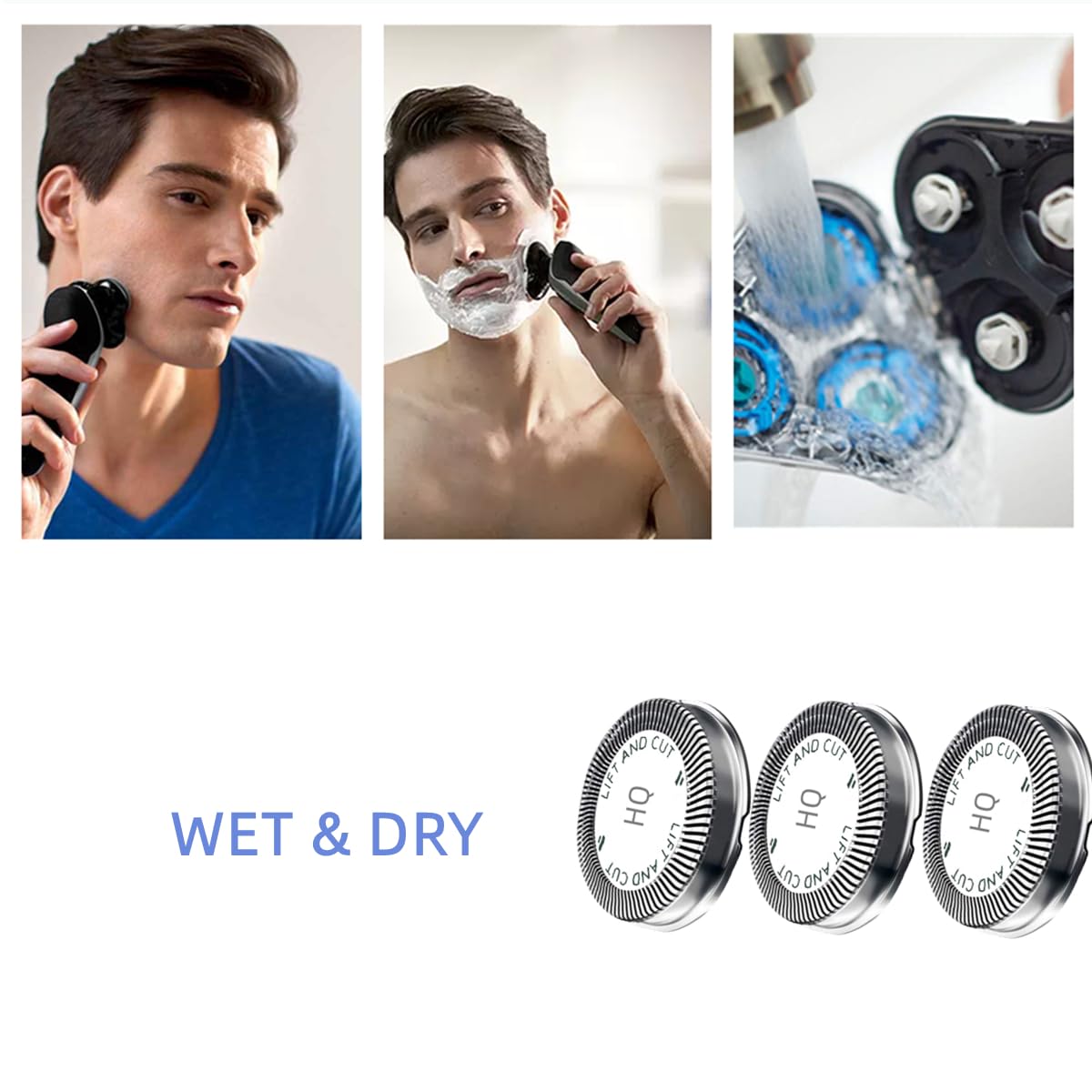 HQ56 Replacement Shaver Heads for HQ3 HQ4 HQ55 HQ56 HQ6,Replacement Shaver Head Compatible with Philips Norelco HQ300 HQ442 HQ916 HS190 HQ6990 Electric Shavers etc.
