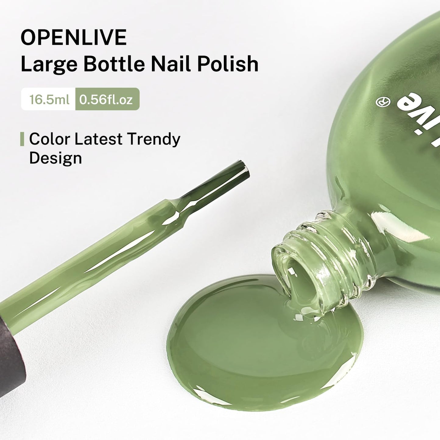 Skiennix Sage Green Nail Polish - Quick Drying, Long Lasting Color | 16.5ml for DIY Home Manicure