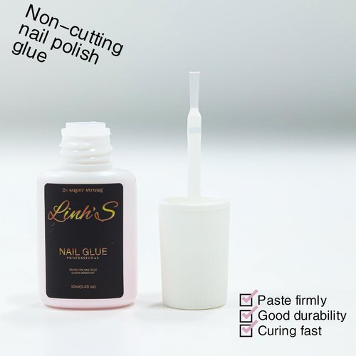 Super Strong Nail Glue for Press on (10ml) –Linh'S Professional Brush-On Nail Adhesive, Fake Nails & Nail Tips | 2X Quick-Dry, Long-Lasting, Water-Resistant Nail Glue | No Lamp Needed