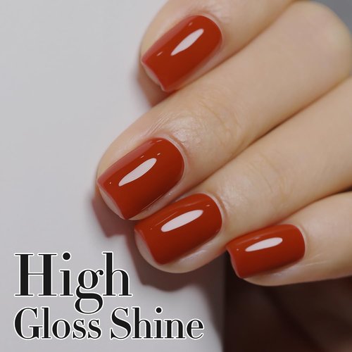 Double Rhythm 15ML Gel Polish Pure Sheer Same Color Same Bottle Soak Off Gel Polish Manicure Salon DIY Art at Home for Women (Iron Red-A1454)