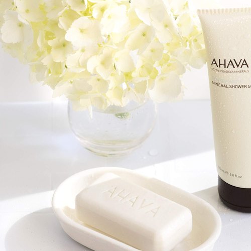 AHAVA Moisturizing Dead Sea Salt Soap - Nourishing Face & Body Cleansing Bar with Mineral Blend, 3.4 Oz