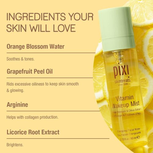 Pixi Vitamin-C Wakeup Mist - Refreshing Hydration Spray for Glowing Skin | 2.7 fl oz / 80ml