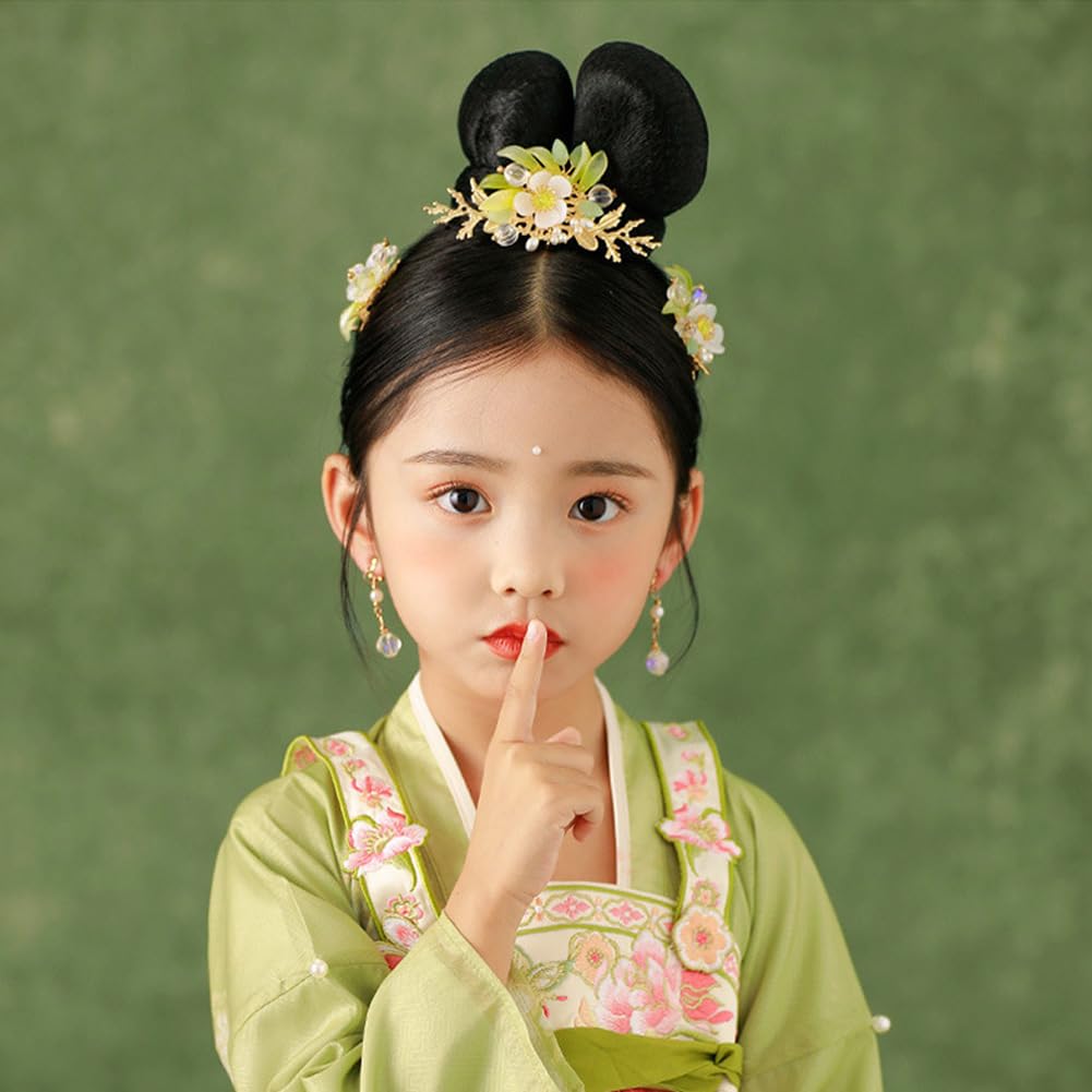 5 Pcs Flower Chinese Tassel Hair Stick Crystal Pearl Hanfu Hair Pins Classical Floral Bride Wedding Accessories for Women