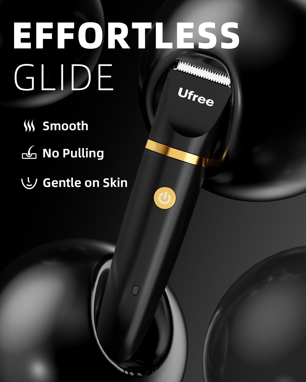 Ufree Bikini Trimmer - Rechargeable Electric Razor for Women | IPX7 Waterproof, Black