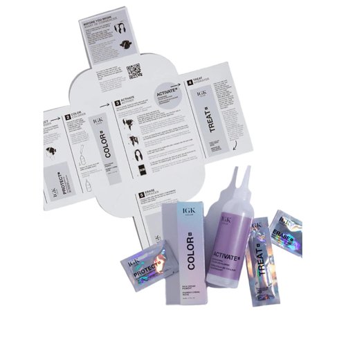 IGK Permanent Hair Dye Color Kit - 7N Latte Dark Natural Blonde | 100% Gray Coverage, Ammonia-Free, 2 Pack