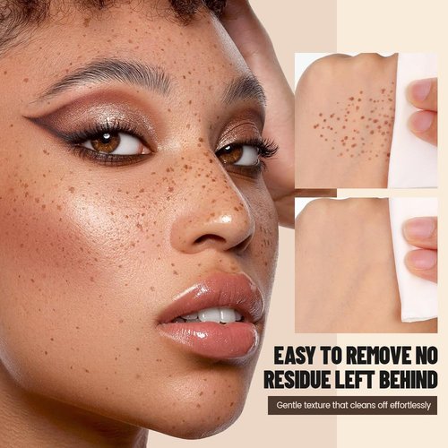 MINXUEYEN Freckle Stamp- Waterproof Faux Freckle Pen, 5-Point Quick Dry Fake Freckles, Natural-Looking Lifelike Freckle Stain, Magic Freckle Makeup Marker, Faux Freckle Stamp for Sunkissed Makeup